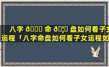 八字 🕊 命 🦄 盘如何看子女运程「八字命盘如何看子女运程如何」